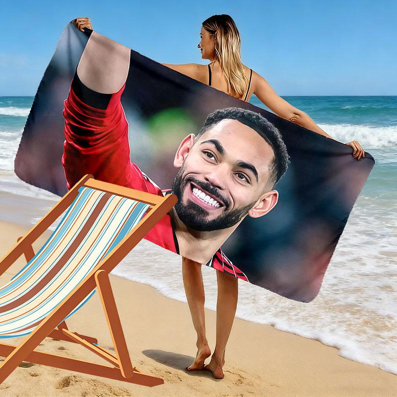 Matheus Cunha Print Beach Towel, Large Soft Quick Dry Towel for Beach Camping Swimming