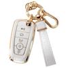 Чехол для автомобильного ключа с золотым краем и узором из камня с подвеской-брелком