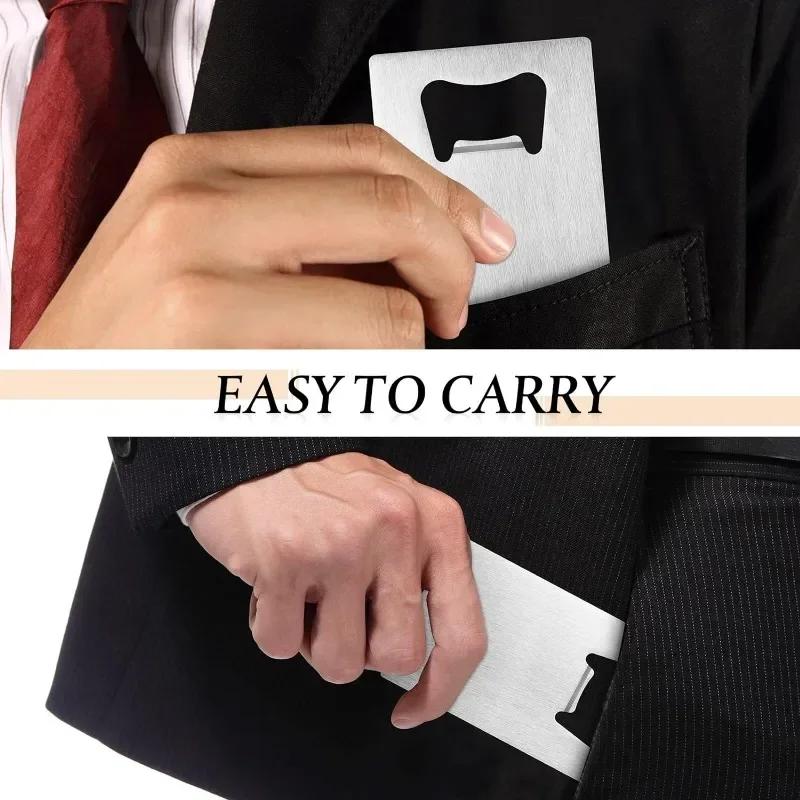Carved Bottle Opener 1/10pcs Stainless Steel for Wallet Pocket Can Be Engraved for Restaurants Bars DIY Wedding Favor Gift