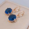 Корейские модные серьги-капли с синим цирконием для женщин, модные серьги золотого цвета, ювелирные изделия, аксессуары для вечеринок