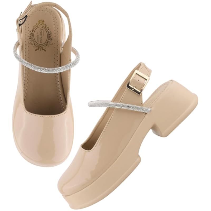 Shoetopia Розовые Туфли-лодочки с Круглым Носком Колокольчики Для Женщин и Девочек-EU37