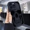 Минималистичный черный чехол-череп для iPhone 16 15 14 13 12 11 Pro/Max/Plus, противоударный и защищающий от падений