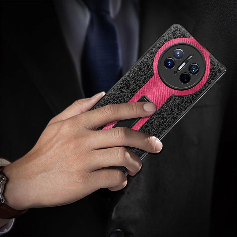 For Huawei Mate X5 / Mate X3 Case Wrist Strap Bracket Leather Strap With Tempered Film Folding Shockproof Cover