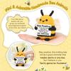 Funny Handmade Knitted Bee Doll With Positive Card Home Room Decoration Crochet Wool Yarn Bee Desktop Ornament Christmas Gifts