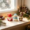 Durable Small Christmas Figurines Vinyl Figurines, Cute Santa Claus Snowman Reindeer Mini Statue, Holiday Desk Ornaments Desktop Cake Topper