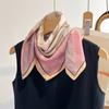 New Women Pink and White Flower Print Design Scarf Shawl Fashion Luxury Headband Headscarve Long Narrow Scarves Ladies