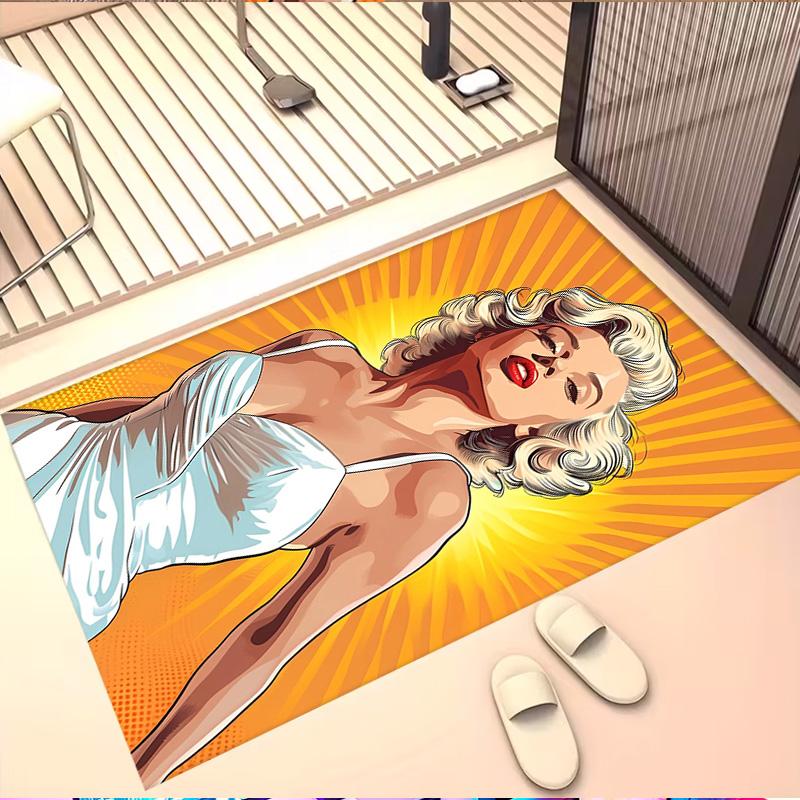 Marilyn Monroe Print Rug, Washable Floor Carpet, For Entryway Dorm Laundry Room Office Study, Home Decor Birthday Christmas Gift