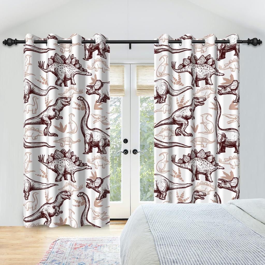 2 шт./компл. Детские шторы с динозаврами, красочный принт, дизайн джунглей, забавные светонепроницаемые шторы, декор для спальни мальчика/девочки