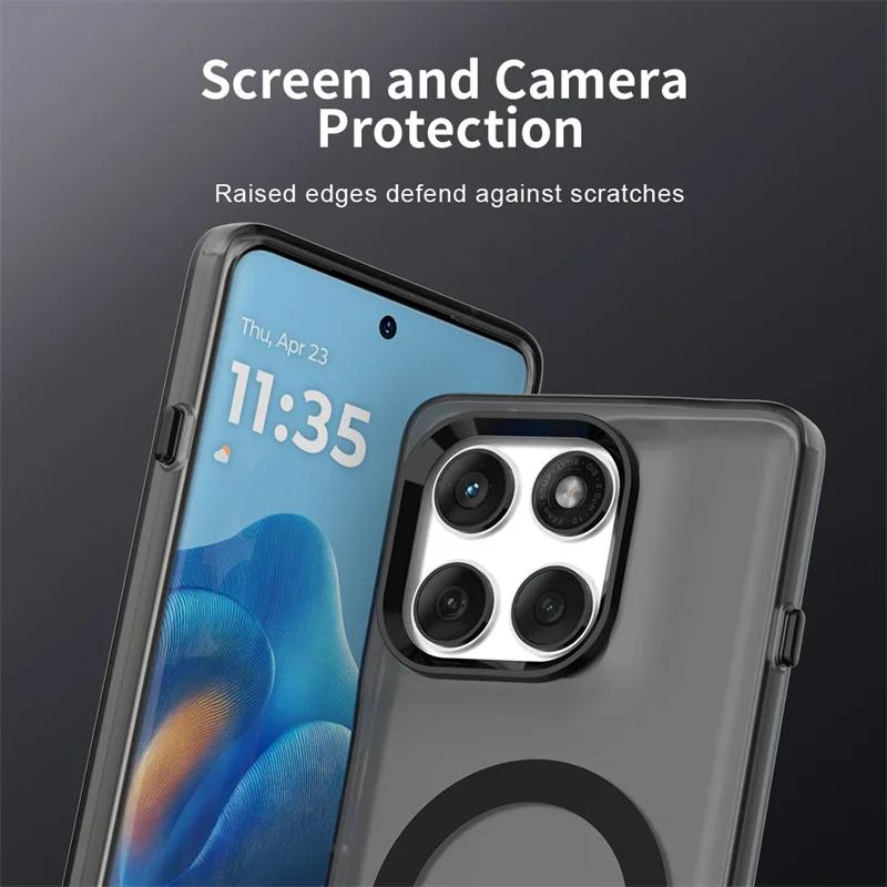 Магнитный беспроводной зарядный чехол для Motorola Edge 60 Pro Moto Edge 60 Neo Fusion Чехол Конфетные Цвета Прозрачный Корпус Fundas