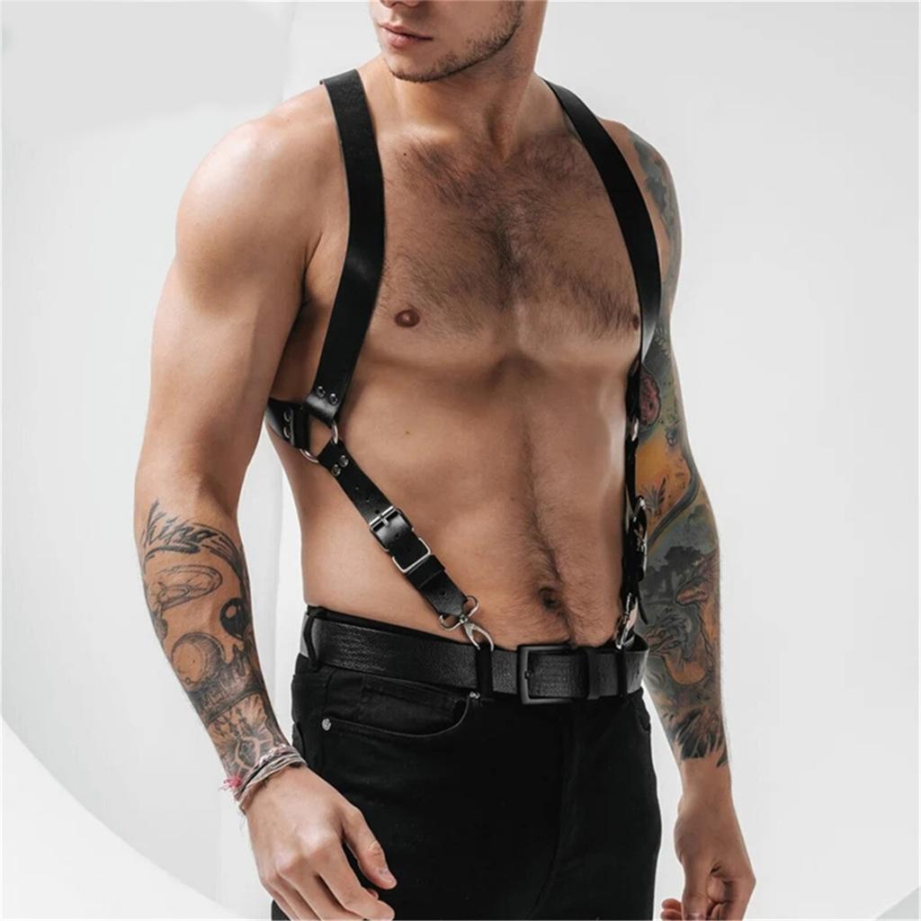 Gothic Waist Belt for Men Body Corset Harness Strap for Cosplay Party Night Club Waist Belt for Costume Female Accessory