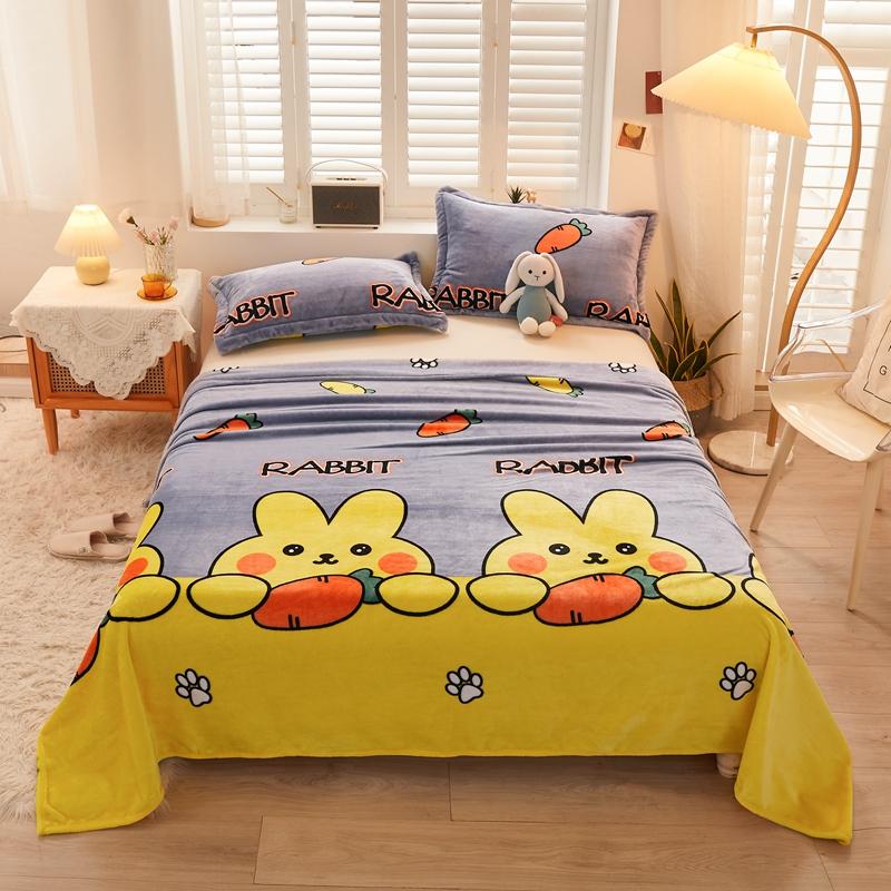 1pc Flannel Fleece Blanket for Beds Flower Printed Coral Fleece Blanket for Winter Warm Thow Blanket Single/Queen/King Plaids
