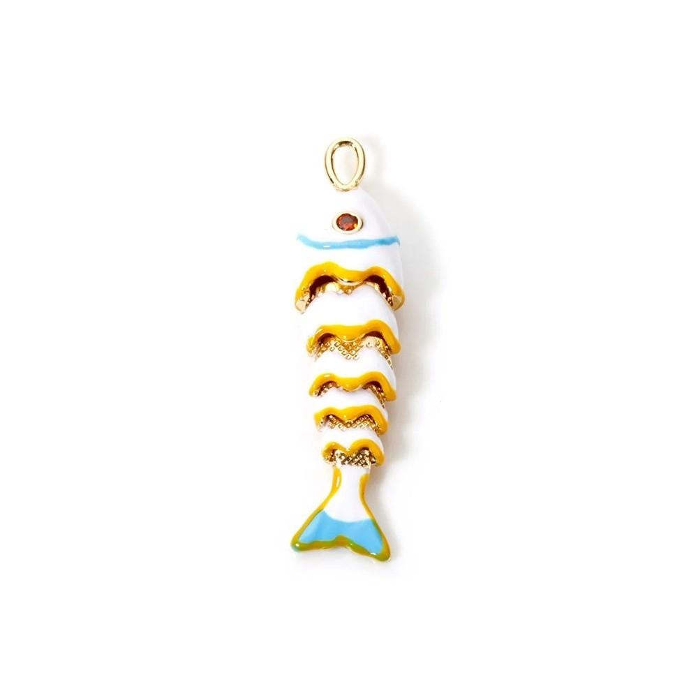 3D Brass Colorful Small Koi Carp Drip Oil Fish Funny Plated Enamel Fish Charms Bracelet