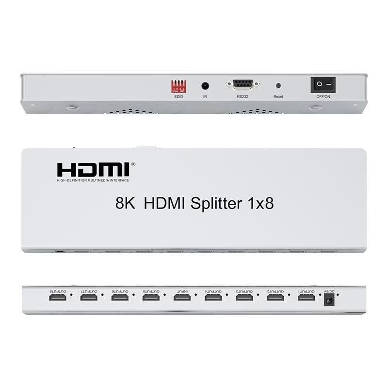 Jiyin 8K@60Hz HDMI сплиттер видео 1 вход / 8 выходов