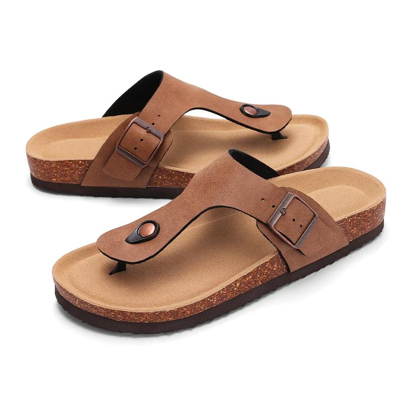 Модные сандалии Crestar Arizona с пробковой стелькой для женщин и мужчин, новые классические однотонные модные шлепанцы с поддержкой свода стопы, замшевая обувь слипоны