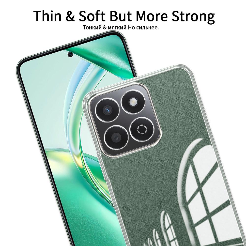 Чехол для Honor X7C Модный прозрачный мягкий силиконовый бампер Чехол для телефона для Honor 200 Smart Прозрачная противоударная задняя крышка Funda