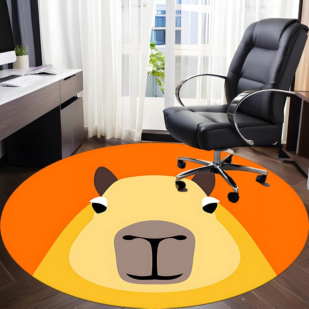 1pc Camel Face Chair Carpet for Office Non Slip, Lightweight, Machine Washable Rug for Office Holiday Decor