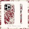 Кремовый Чехол для Телефона с Красным Цветком для IPhone 16 15 14 13 12 11 X XS XR XSMAX 7 8 Pro Max Plus Двухслойная Задняя Крышка