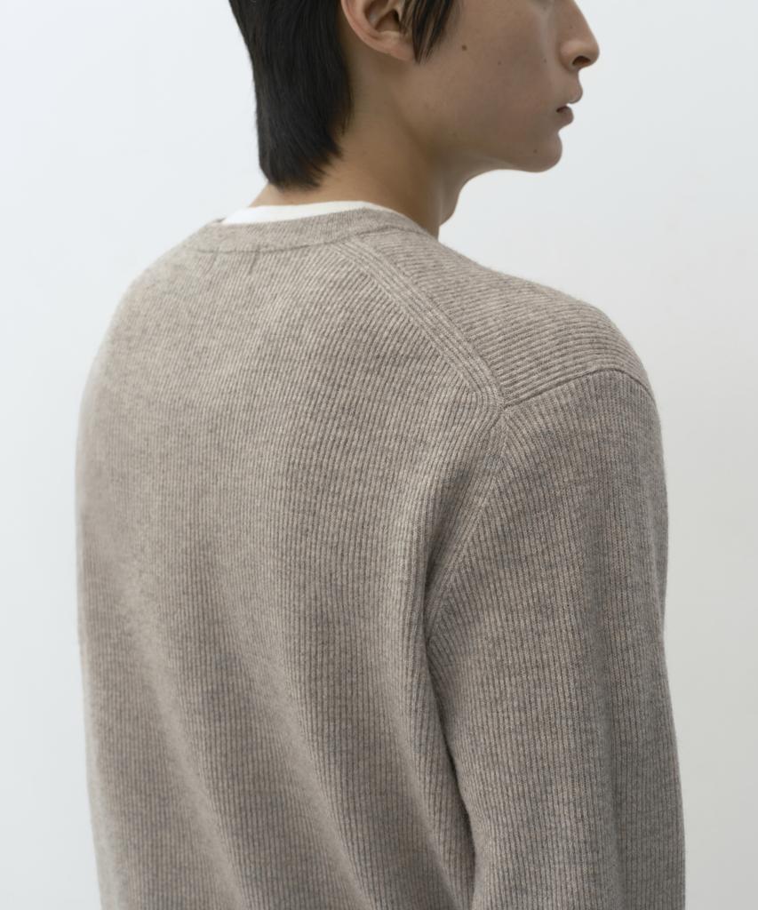 MUSINSA STANDARD [Victoria Wool] Minimal Ribbed Crop Knit [Oatmeal]