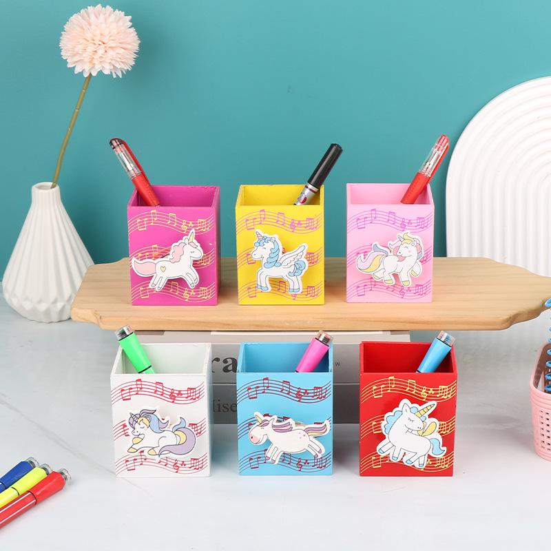 Wooden Cartoon Pegasus Pen Holder - Childlike Charm, Logo Printable
