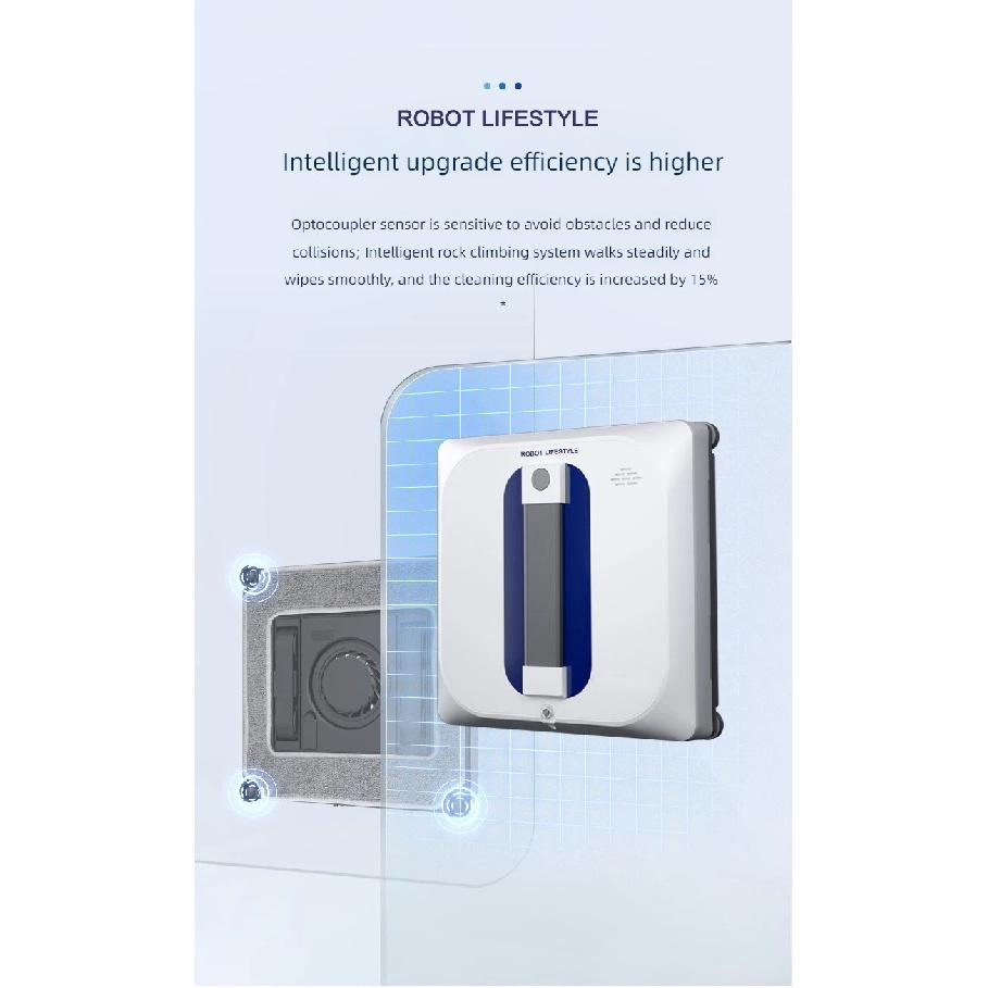 2026 Window Washer Robot Automatic Spray Water Robotic Glass Cleaner, 3200Pa Suction, Tuya APP Remote Control, Voice Prompt