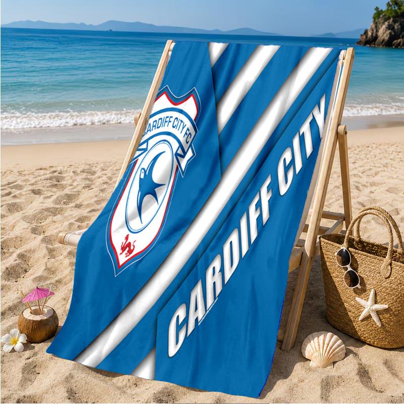 Cardiff Fc Crest Beach Towel Microfiber Beach Towel, Lightweight and Quick-Dry, for Summer Travel, Swimming Pool Fan Birthday Gift