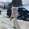 Зимняя одежда талия большой меховой воротник Парка пуховик женская мода повседневный с капюшоном свободный и тонкий пальто тренд