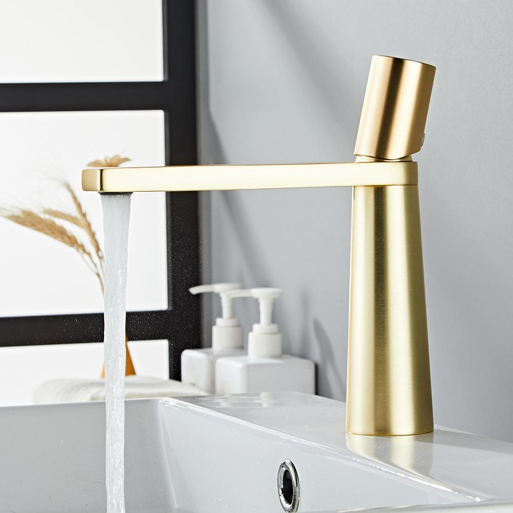 Black Basin Faucet Brass Bathroom Faucet Mixer Tap Gold Wash Basin Faucet Single Handle Hot and Cold Lavotory Faucet 855920