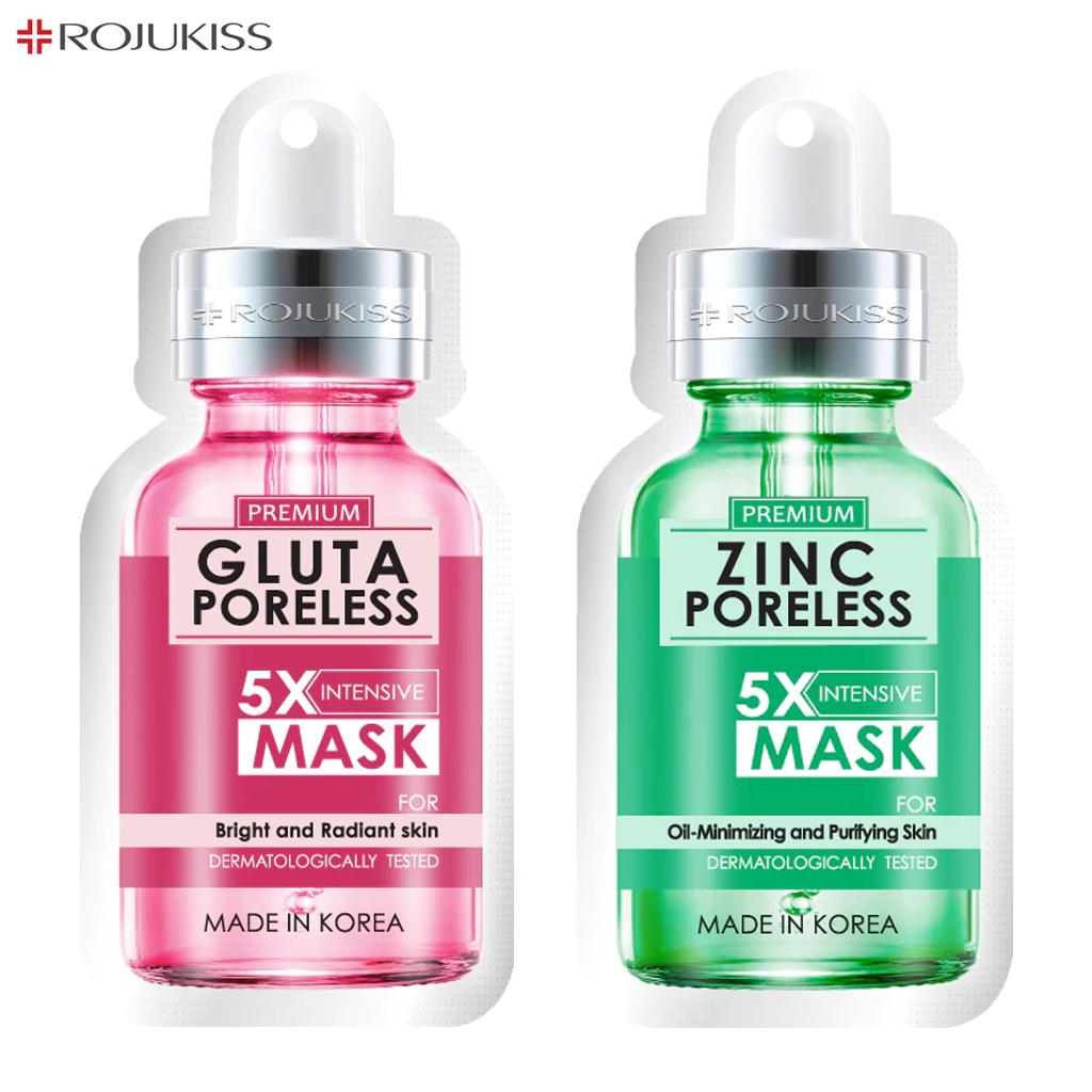 Rojukiss Акне/Укрепляющая/Красная сыворотка/Глута/HYA/Омега/Идеальная/Восстанавливающая/Белая/Цинковая интенсивная маска без пор 5X 25 мл - Thai Skincare