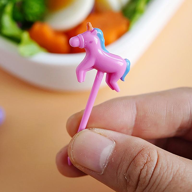6Pcs Mini Cartoon Food Fruit Fork Set For Kids Bento Box Decor Dessert Forks Cake Party Supply