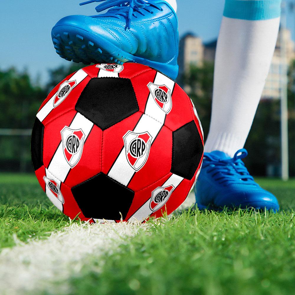 River Plate Soccer Ball Size 5 Colorful Machine Stitched PVC Competition Ready Durable High-Bounce