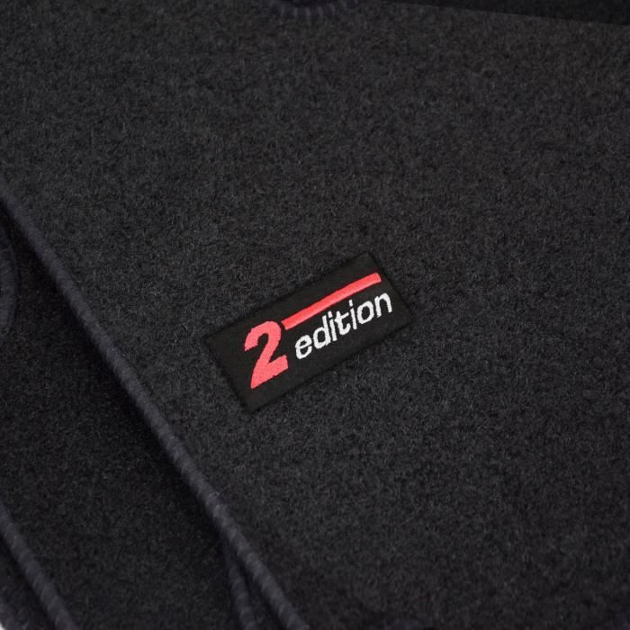 Tapis de sol - Logo - Mazda 2 - Velours noir - 4 pièces - Ajustement précis