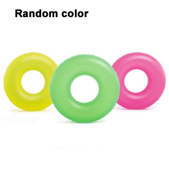 Swimming Ring Inflatable Leakproof Fluorescent Light Neon Light Portable Pool Swim Ring Summer