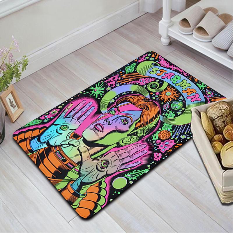 David Bowie: Starman Cosmic Rug Floor Mat for Living Room or Bedroom Soft and Comfortable Carpet a Gift for Birthday and Holiday.ZFF0913031