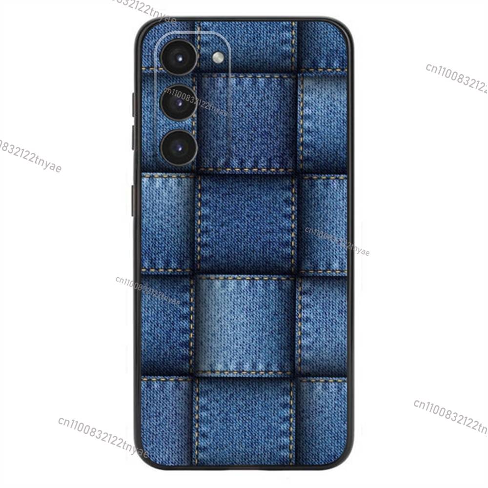Джинсовый Ковбойский Деним с принтом Чехол для Телефона Для Samsung Galaxy A20,21s,22,31,32,52,53,72,73,80,91 Мягкий Черный Чехол из Жидкого Силикона