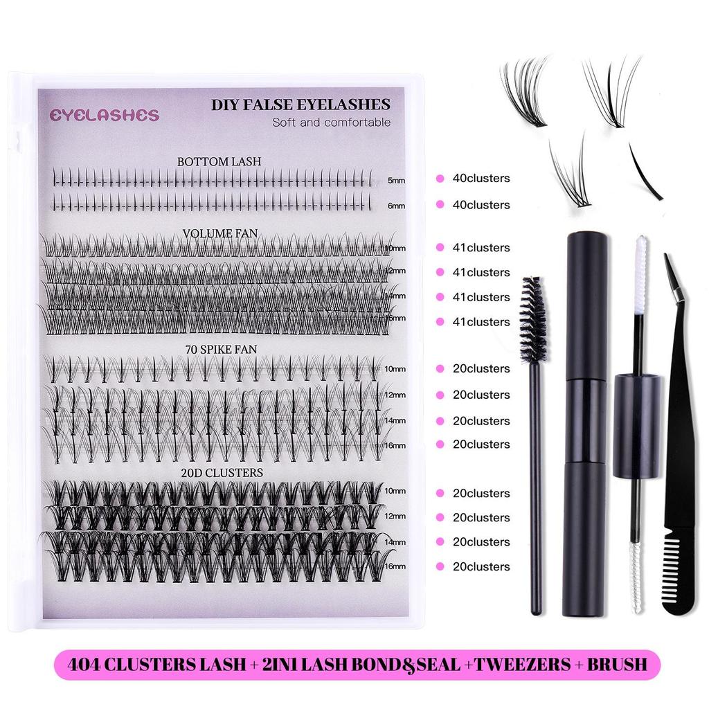 404 Clusters Large-Capacity Lower Eyelashes: DIY Mixed Small Devil Single Cluster False Lashes