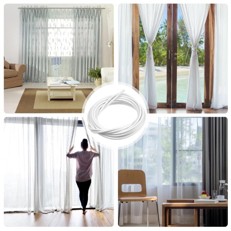 Curtain Wire Set 4 Metre Length Wire With 6 Hooks and 6 Screw Eyes For Net Curtain Hanging Kits Drapery Accessories