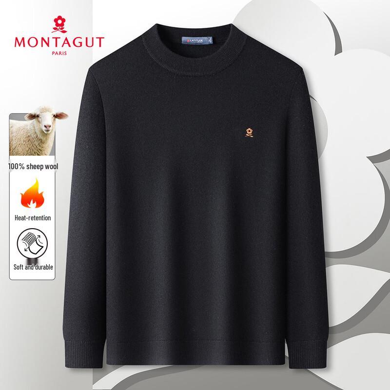 Мужской свитер MONTAGUT с круглым вырезом, 100% шерсть мериноса