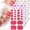 22tips/Sheet Solid Color Shimmer Finish Full Cover Nail Wraps  Home DIY Nail Makeover