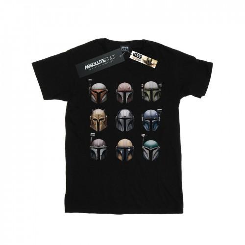 Star Wars Womens/Ladies The Mandalorian Helmet Display Cotton Boyfriend T-Shirt