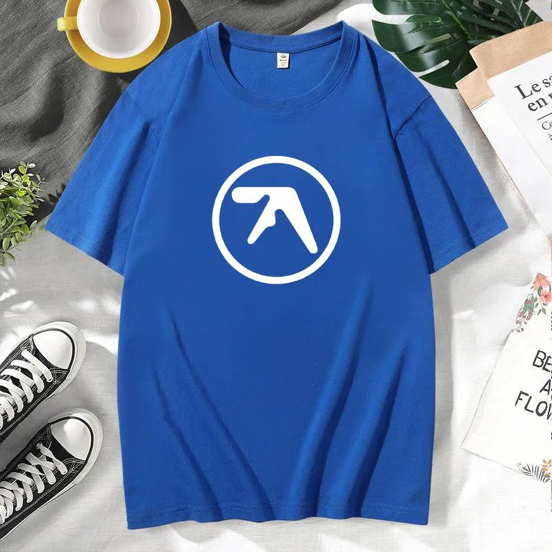 Мужская забавная презентационная модная мужская черная футболка Aphex Twin с короткими рукавами, мужская футболка с принтом из хлопка с короткими рукавами