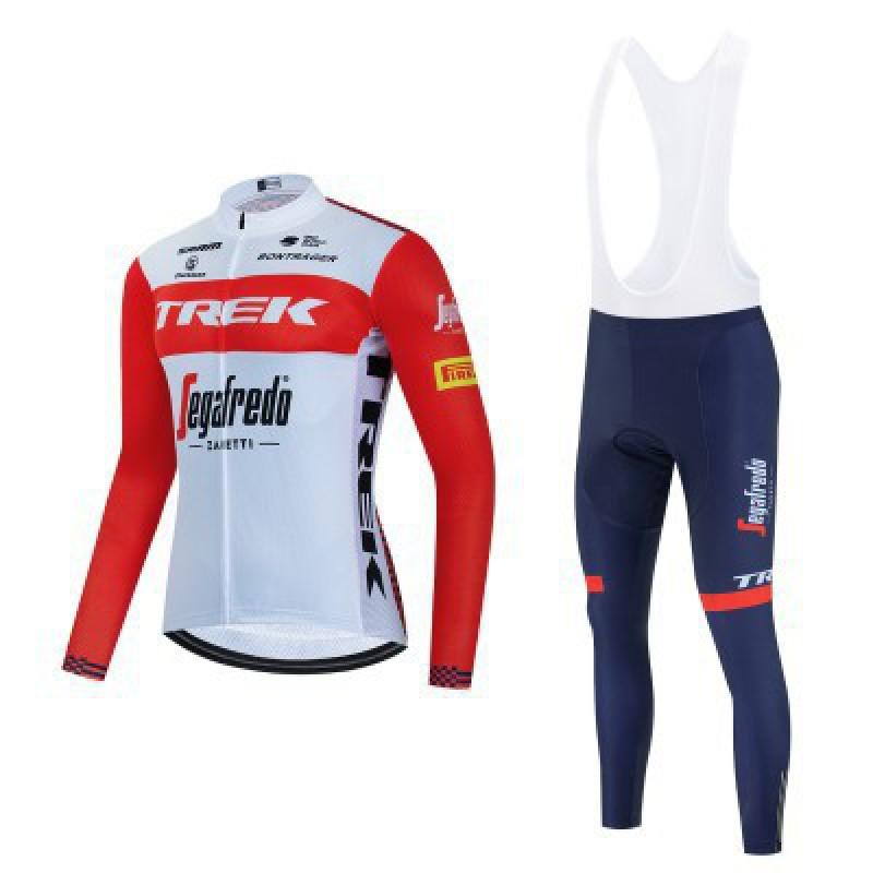 Mens Long Sleeve Cycling Jersey Set Breathable Quick-Dry Road Bike Outfit With Team Designs
