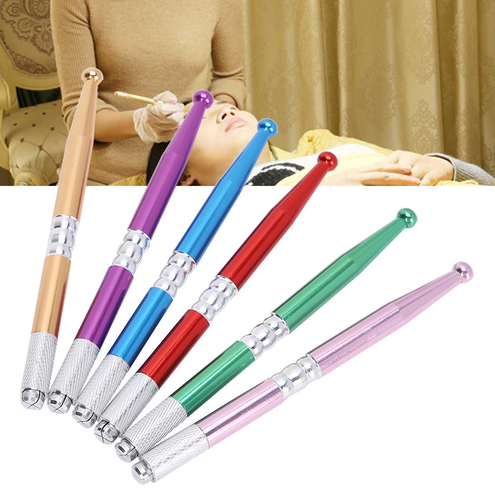 6pcs Manual Lip Tattoo Pen Portable Microblading Eyebrow Shader Tattoo Pen Accessory
