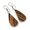 Tiger Eye Handmade 925 Sterling Silver Jewelry Earring 1.93" E0n98