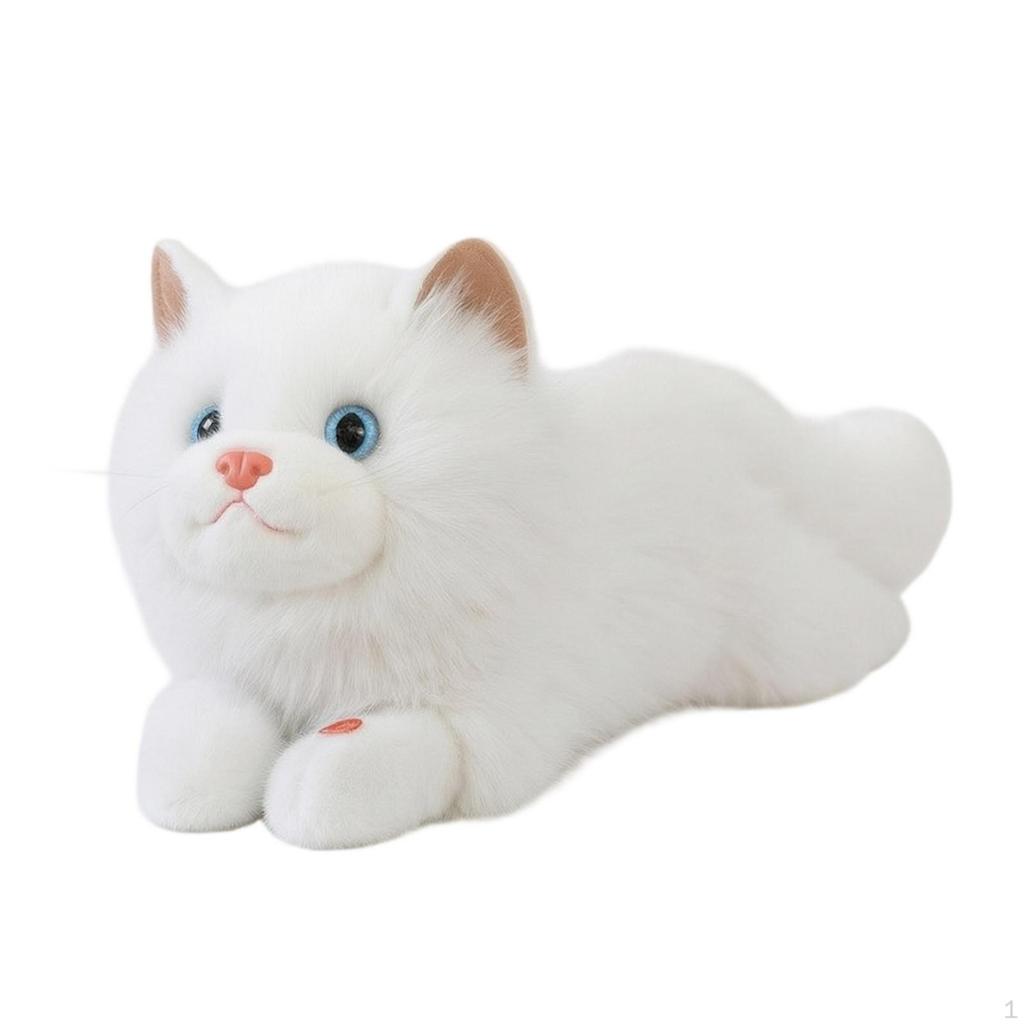 Мягкая игрушка-кошка со звуком, обнимашка для детей, малышей, для сна, декор детской комнаты Белый