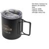 320ML Stainless Steel Camping Cup with Foldable Handle Double Layers Outdoor Travel Picnic Tea Milk Beer Milk Mug Insulated Metal Drinking Cup