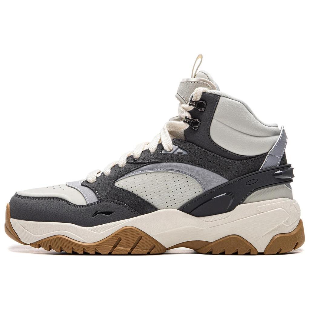 Li Ning Tian Ji 3.0 Hi Classic Comfortable Retro Trend Thick Sole Height Increasing Rebound Non-Slip Wear-Resistant Mid-Top Skate Shoes AGCU433-4