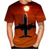 Fashion 3d Print Airplane T-shirt Men Women Casual Aircraft Graphic Short-sleeved Tees Summer Street Tops Oversized T Shirt