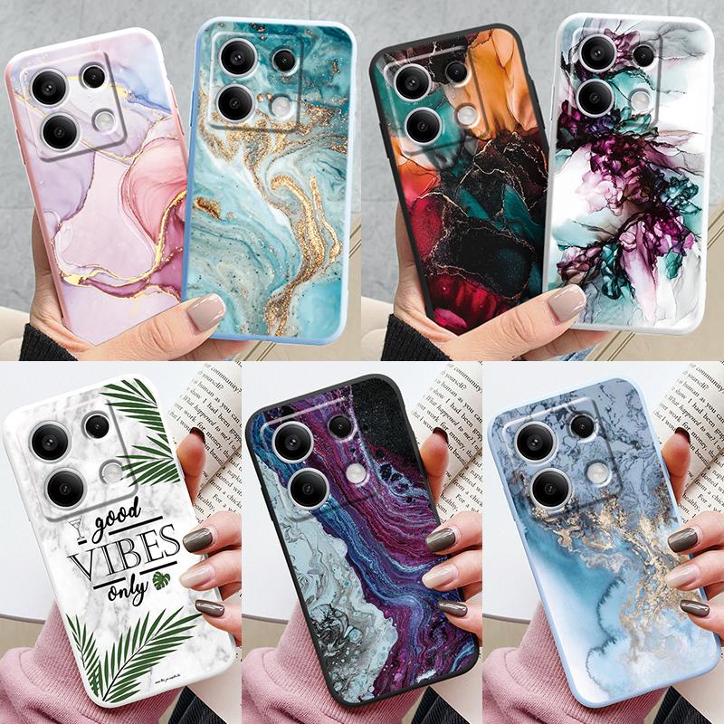 Роскошный чехол для Redmi Note 13 Pro 4G 5G Fundas Мраморный модный узор Мягкая ТПУ защитная крышка для Xiaomi Redmi Note14 Pro Capa
