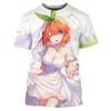 Летняя футболка Quintessential Quintuplets в стиле аниме для девочек Nakano Nino с 3D принтом, повседневные модные футболки с короткими рукавами, мужская одежда