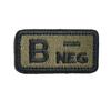 Embroidered Tactical Blood Type Velcro Badges: A, B, AB, O, +POS, -NEG - Military and Outdoor Identification.